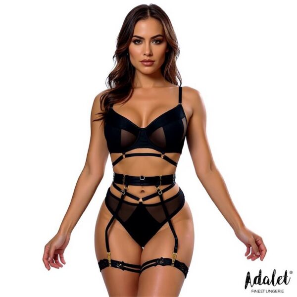 Ellie Set Sujetador, Tanga, Liguero y Ligas