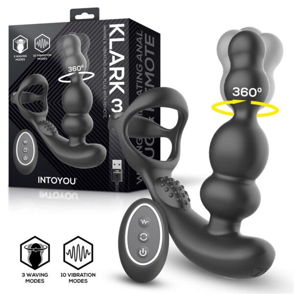 Klark Plug Anal Oscilante con Vibración y Mando a Distancia