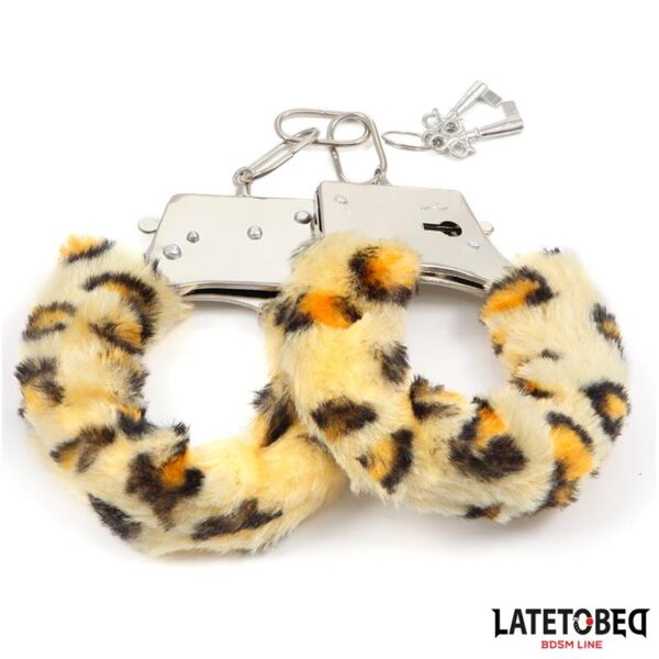 Esposas de Metal con Pelo Animal Print Leopardo
