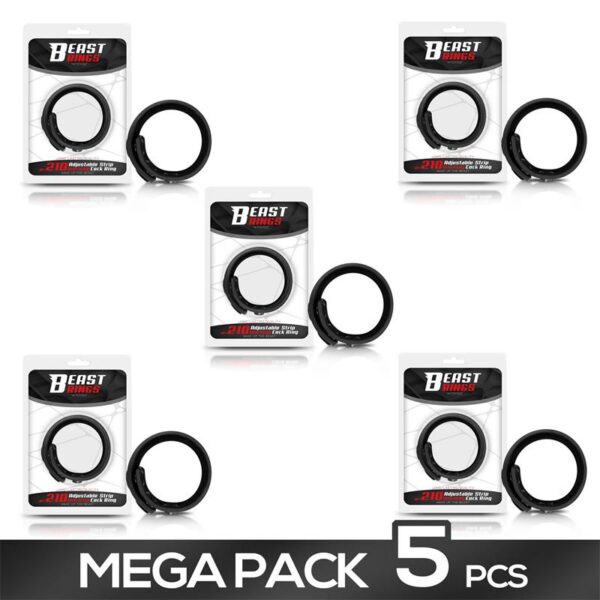 Pack de 5 Anillo Pene Ajustable Silicona Sólida 15-21 cm